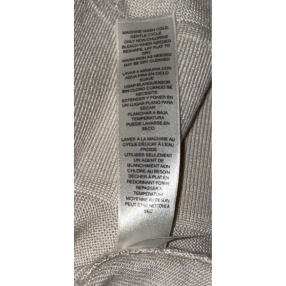 White House Black Market Size Large Cream Cardigan Sweater Open Front - Picture 7 of 9